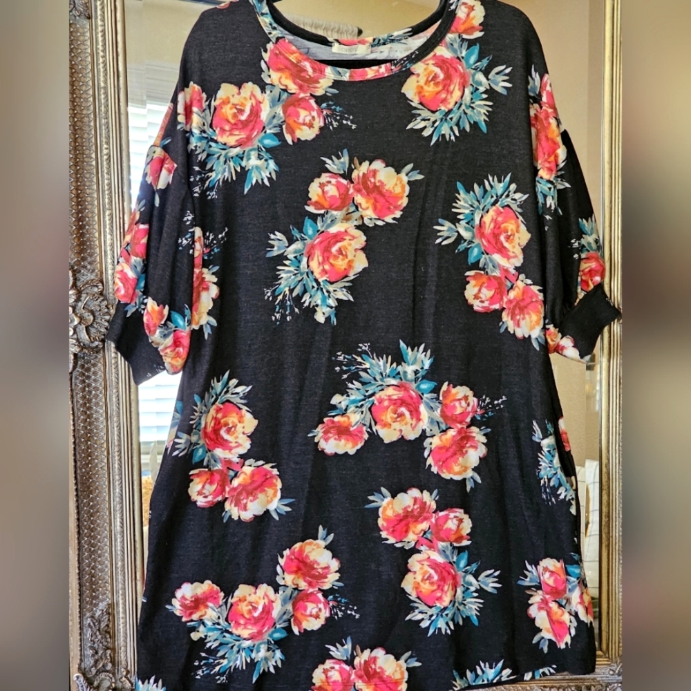 Oddy Floral Tunic Dress Size Medium